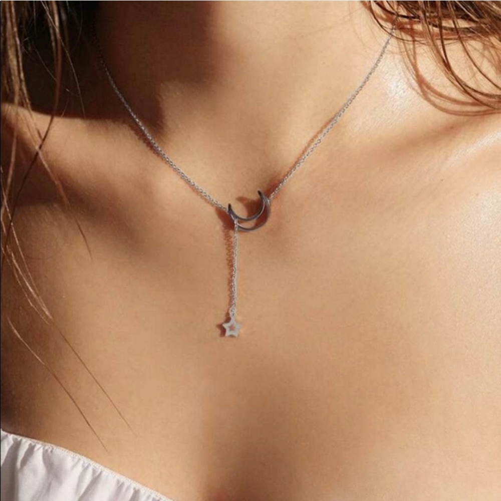 Moon and Star Chain Necklace